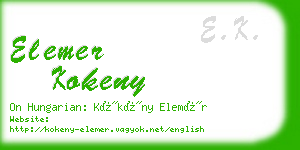 elemer kokeny business card